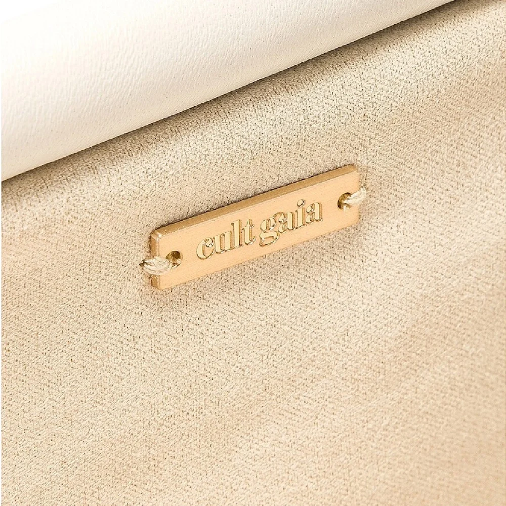 Cult Gaia Nia beaded Leather clutch